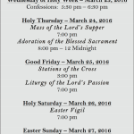 Holy Week Schedule