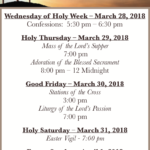 Holy Week Schedule 2018