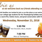 Mass of Thanksgiving Bonfire and Hot Chocolate