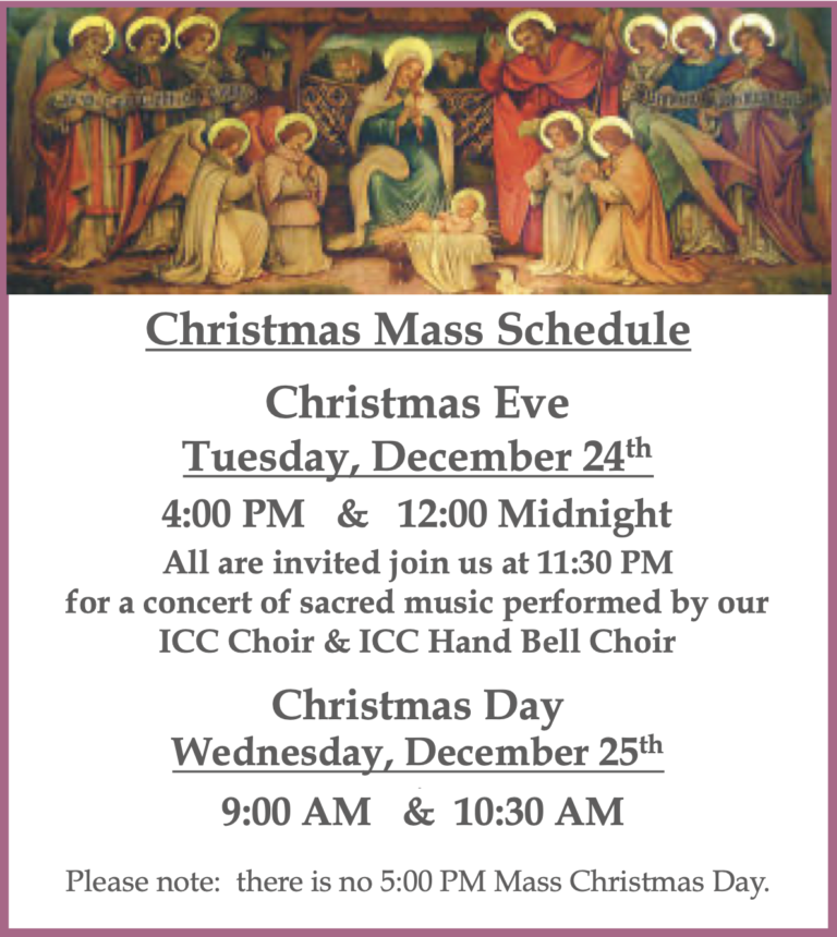 Christmas Mass Schedule 2019