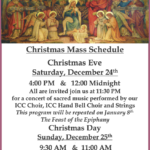 Christmas Mass Schedule 2022