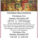 2023 Christmas Mass Schedule