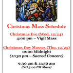 Christmas Mass Schedule