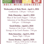Holy Week Schedule 2026